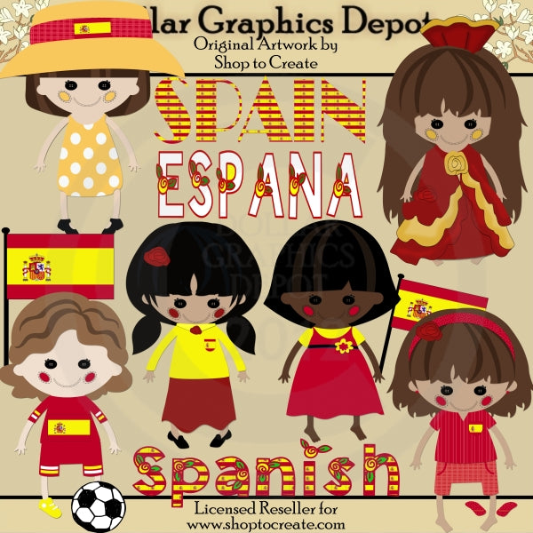 Spanish Dolls - Clip Art