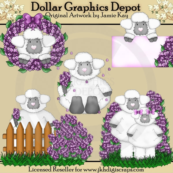 Spring Lambs and Lilacs