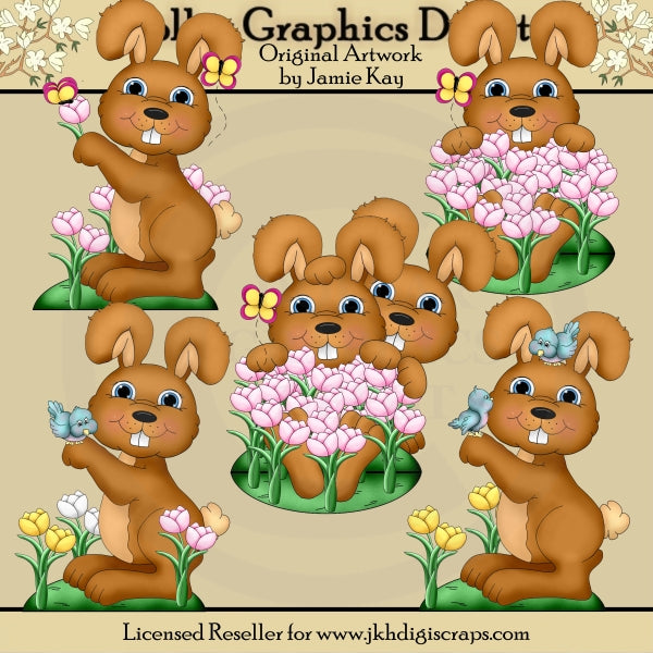 Springtime Bunnies - Clip Art