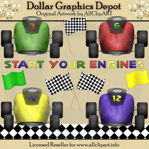 Start Your Engines - Clip Art