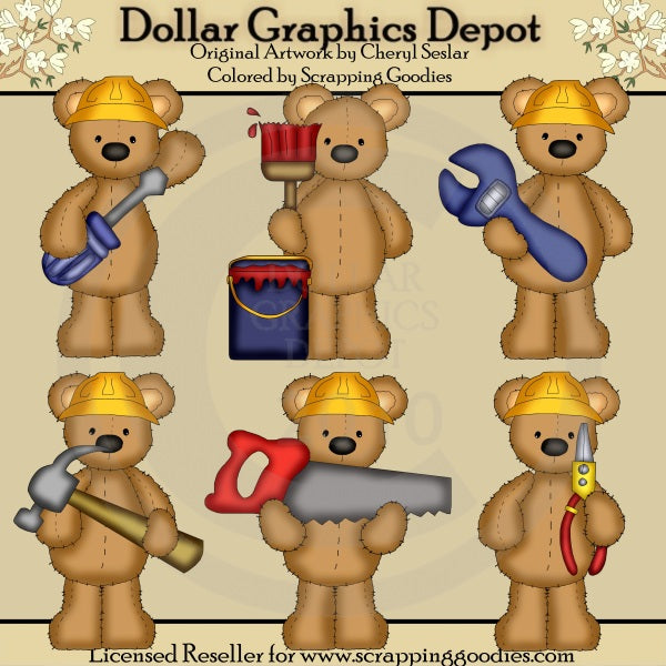 Stuffed Bears - Construction Bears