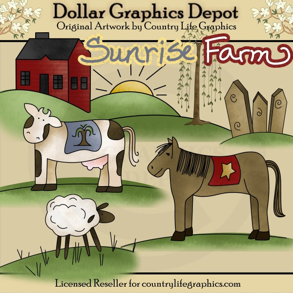Sunrise Farm - Clip Art