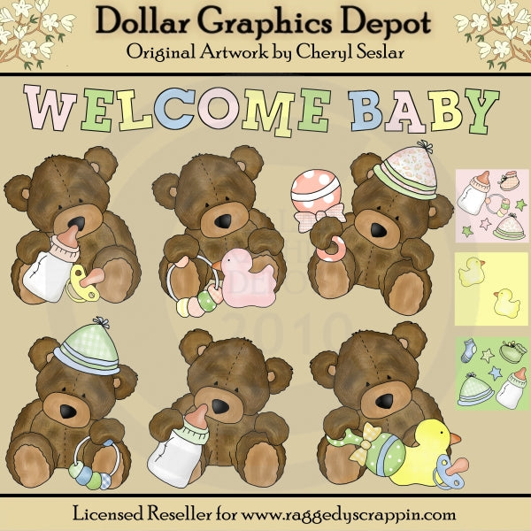 Sweet Baby Bears - Clip Art - *DCS Exclusive*