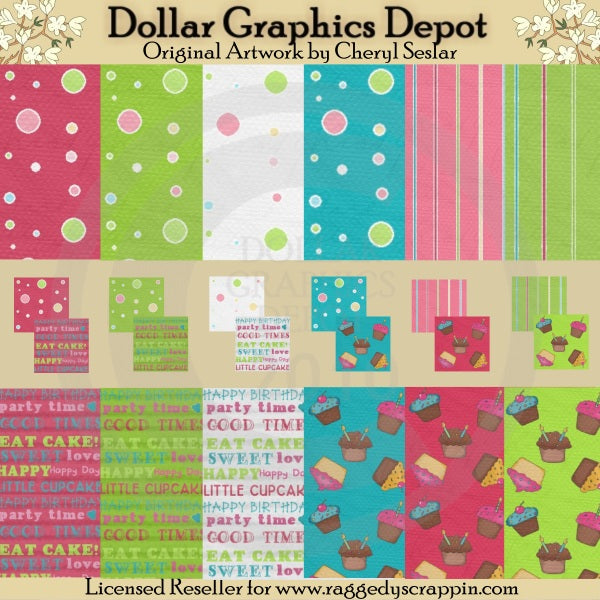 Sweet Cupcake Papers and Backgrounds