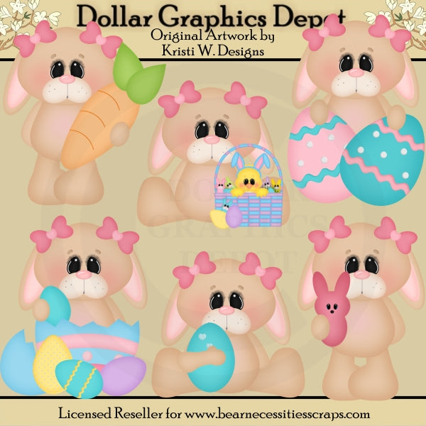 Sweet Easter Bunnies - Clip Art - DCS Exclusive