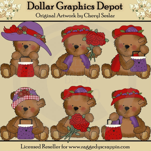 Tattered Teddies - Red Hatters