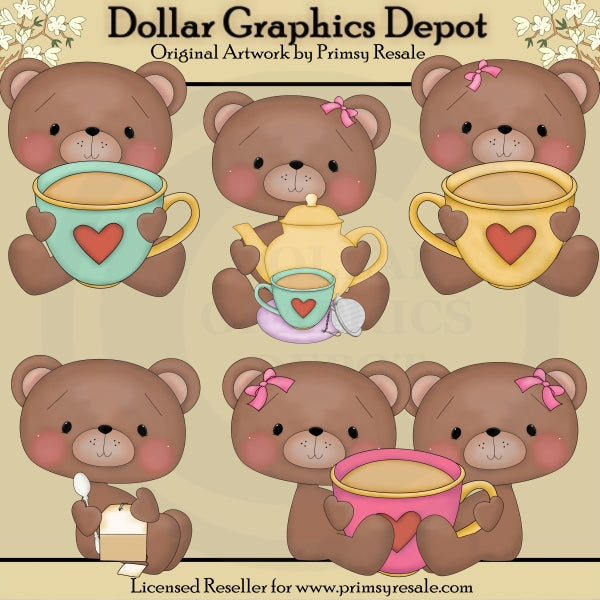 Tea Party Bears - Clip Art