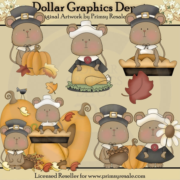 Thanksgiving Mice - Clip Art – Digital Craft Supplies