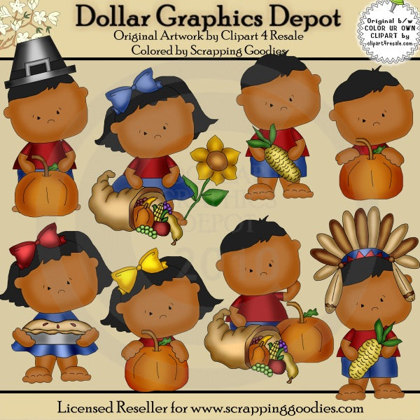 Thanksgiving Tots 2 - Clip Art