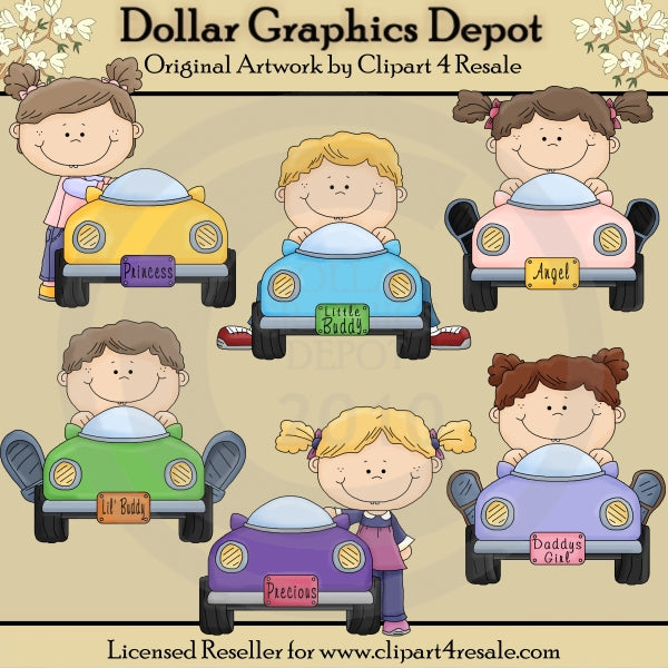 Toy Car Toddlers - Clip Art - *DCS Exclusive*