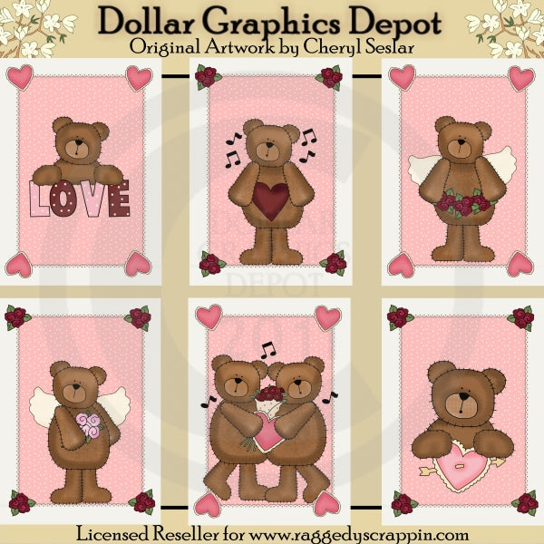 Cartoline con orsetto di San Valentino - stampabili