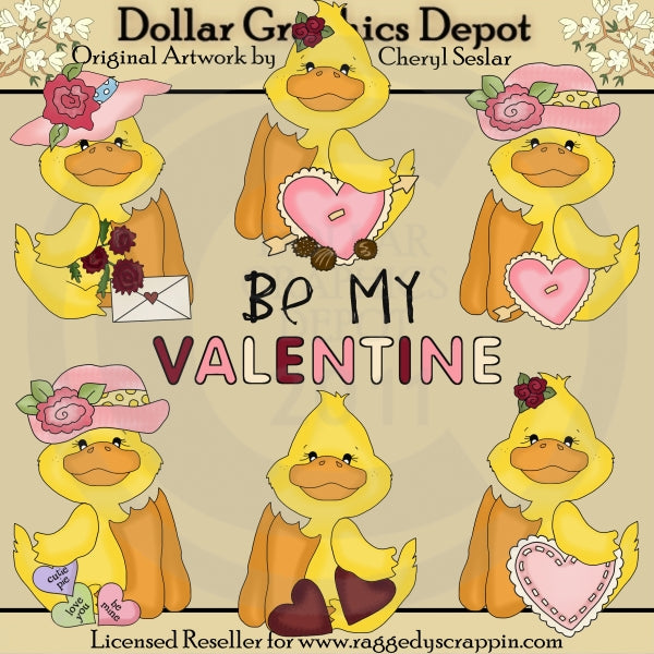 Valentine Ducks - Clip Art