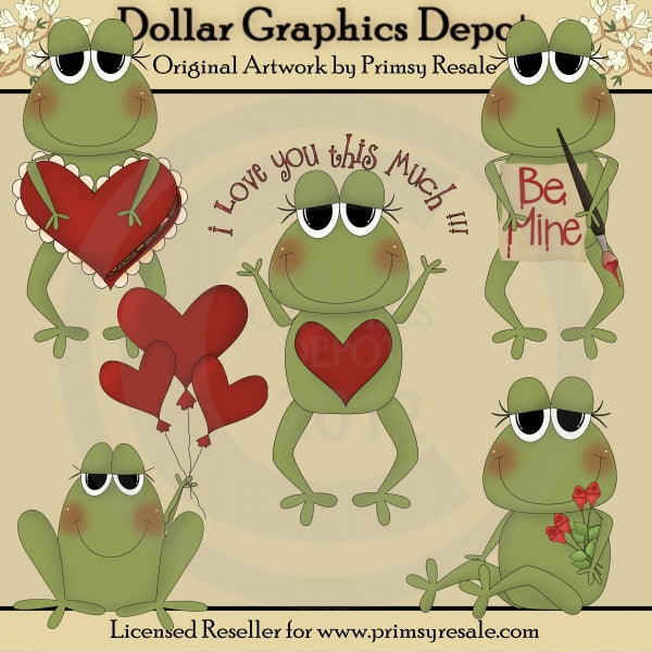 Valentine Frogs - Clip Art