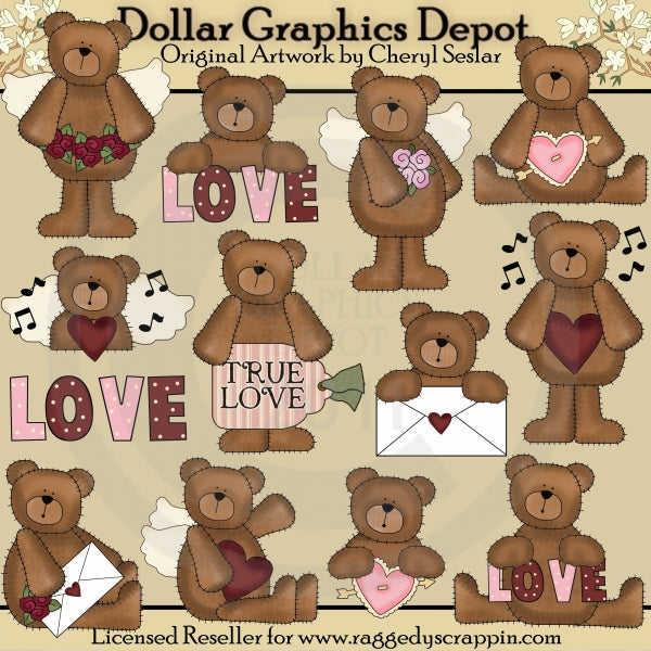 Valentine Love Bears - Clip Art