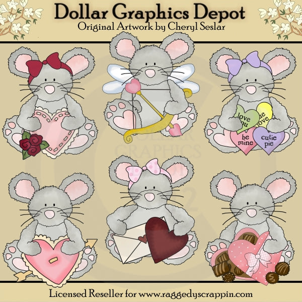 Valentine Mice 1 - Clip Art