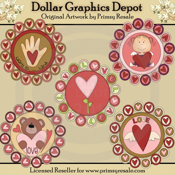 Valentine Penny Rugs - Clip Art