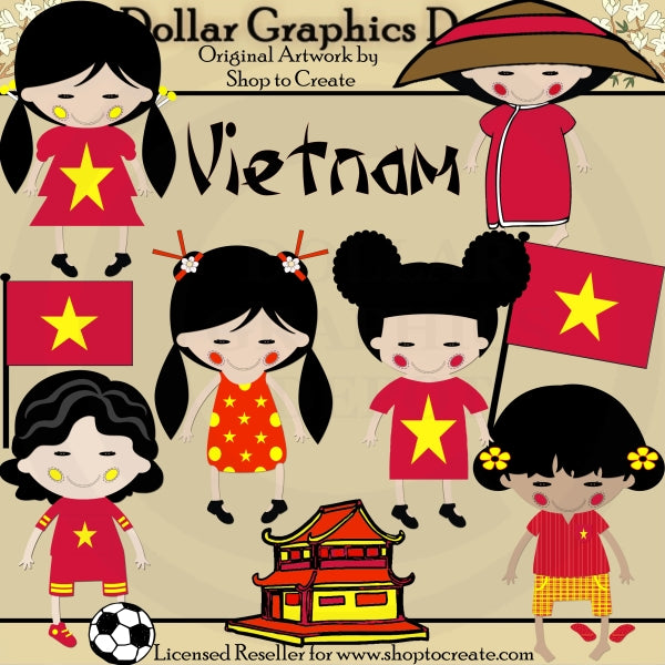 Vietnamese Dolls - Clip Art