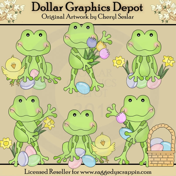 Wee Frogs - Easter - Clip Art