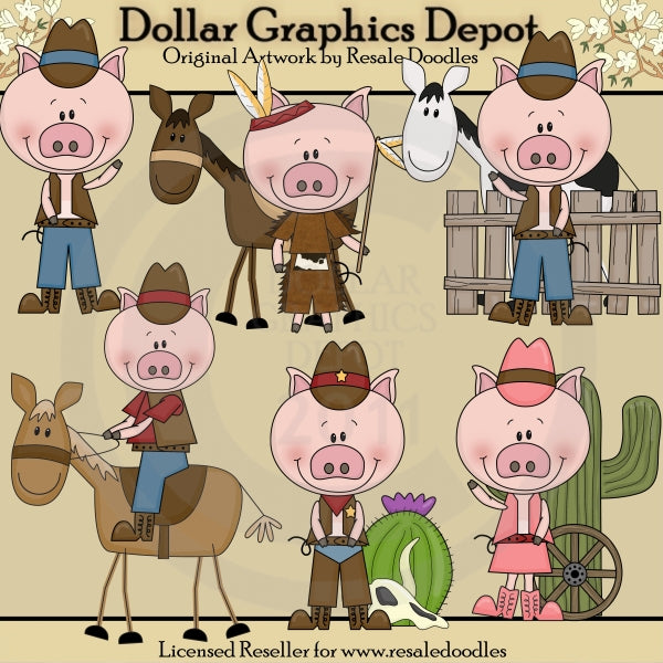 Western Piggy - Clip Art