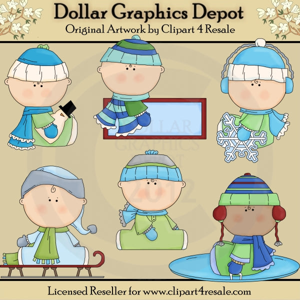 Winter Baby Boys - Clip Art