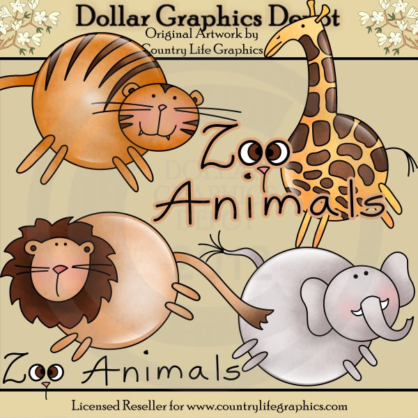 Zoo Animals 1 - Clip Art