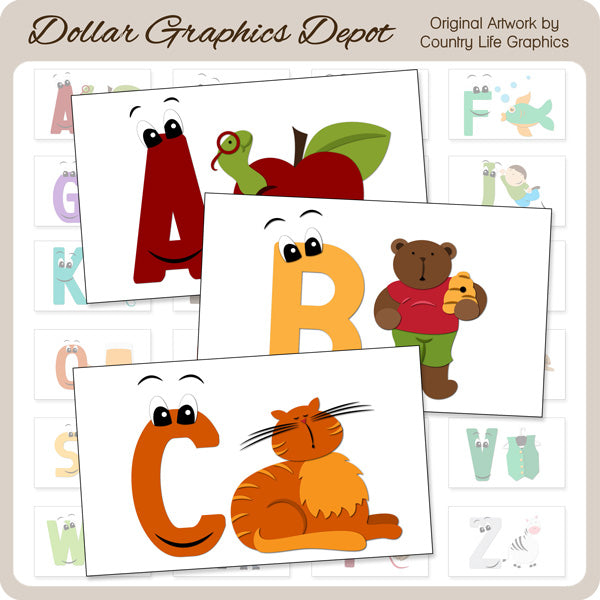Tarjetas didácticas del alfabeto - Imprimibles