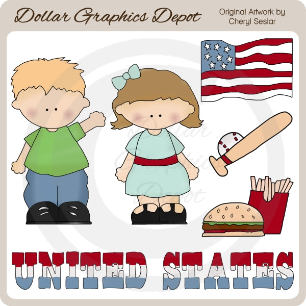 American Kids 1 - Clip Art