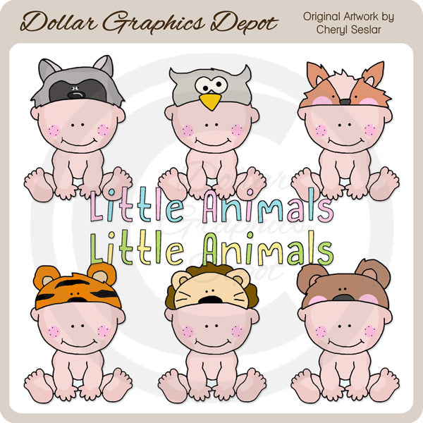 Animal Hat Babies 2 - Clip Art - DCS Exclusive