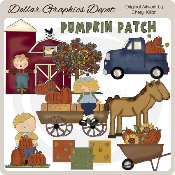 At The Pumpkin Patch - Clip Art - DCS Exclusive