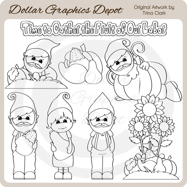Autumn Gnomes - Digital Stamps