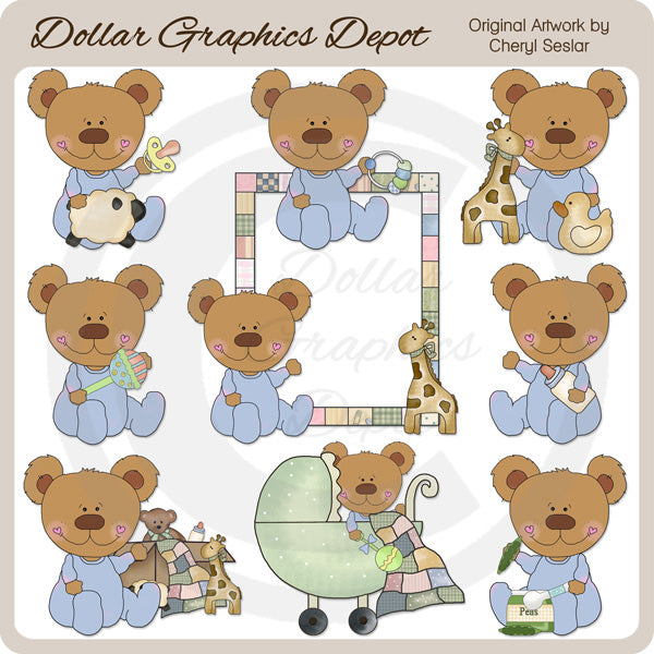 Baby Bears - Boys - Clip Art