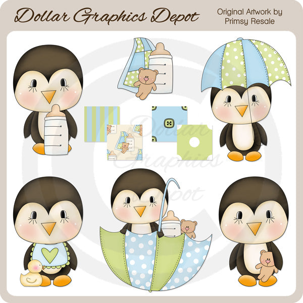 Baby Boy Penguins - Clip Art