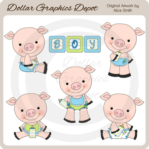 Baby Boy Piggies - Clip Art