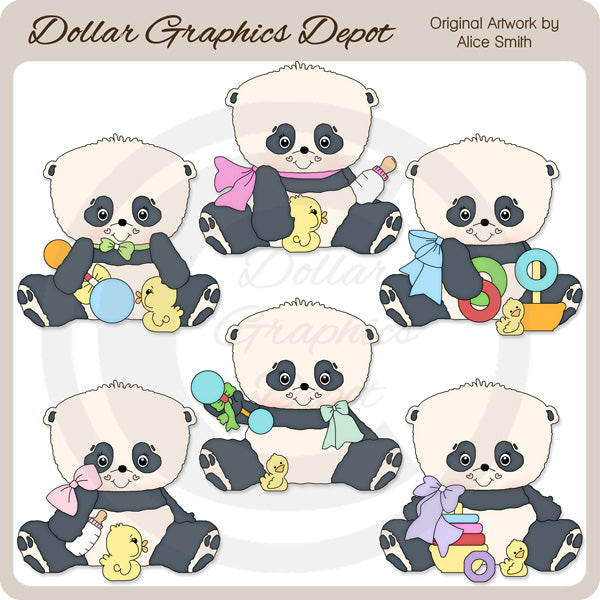 Baby Pandas - Clip Art