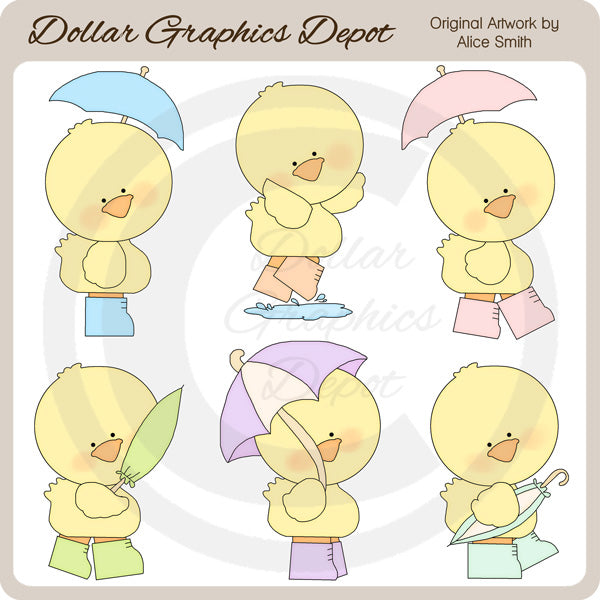 Baby Puddle Ducks - Clip Art - DCS Exclusive