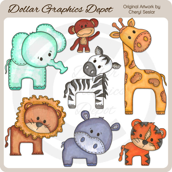 Baby Zoo Animals 1 - Clip Art