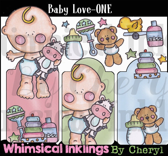 Baby Love One...Hand Colored Graphics
