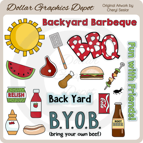 Backyard Barbeque - Clip Art
