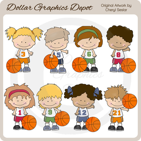 Bambini di basket - ClipArt