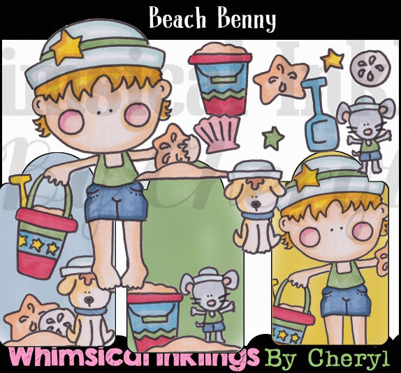 Beach Benny_Collezione grafica colorata a mano