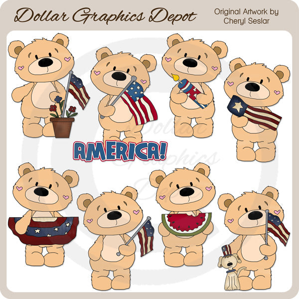 Bernard Bear - Americana - Clip Art - Esclusiva DCS