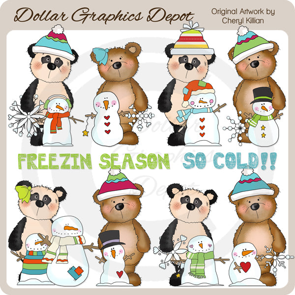 Bestie Bears - Divertimento invernale - ClipArt - Esclusiva DCS