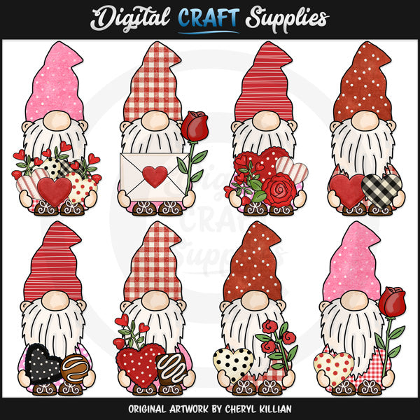 Big Eared Gnomes - Valentine's Day - Clip Art