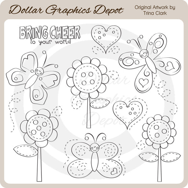 Bouncy Butterflies - Digital Stamps