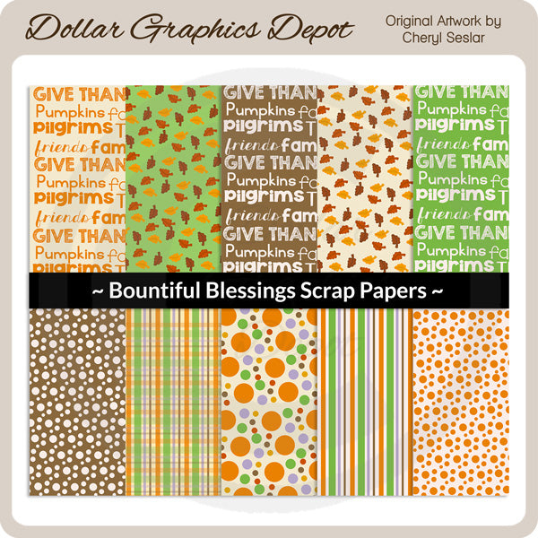 Bountiful Blessings - Scrap Papers