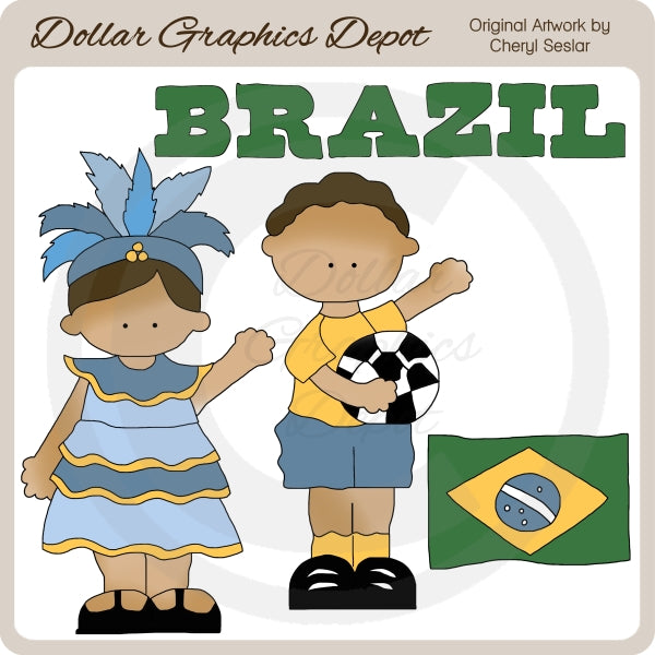 Niños Brasileños - Clipart