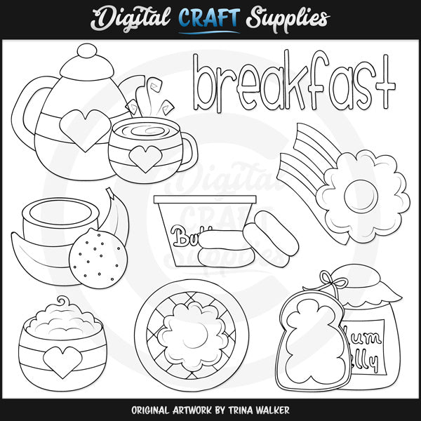 Breakfast Time - Digital Stamps