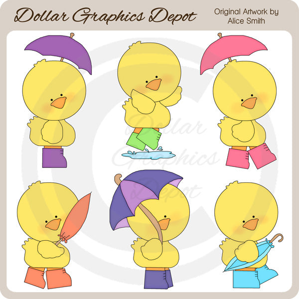 Bright Puddle Ducks - Clip Art - DCS Exclusive