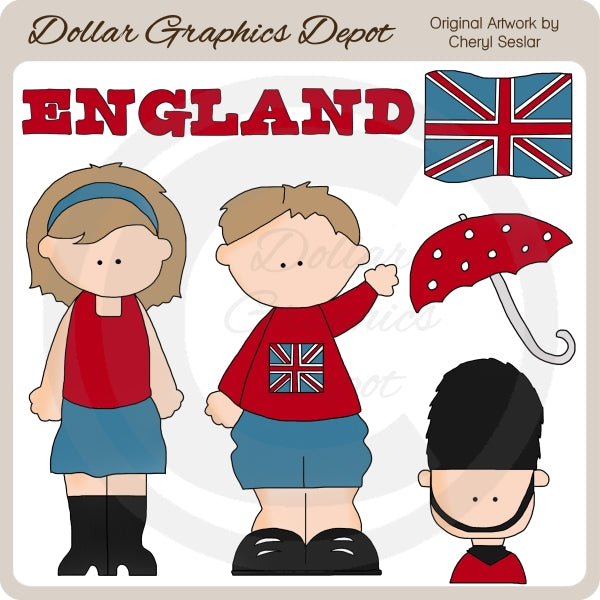 British Kids - Clip Art