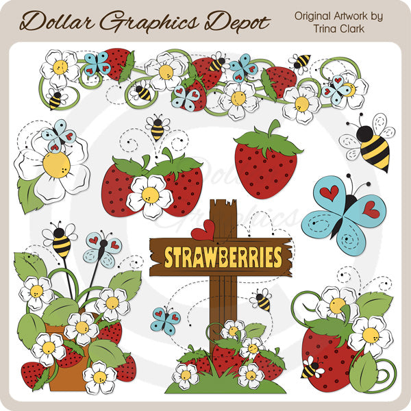 Bugs and Berries - Clip Art